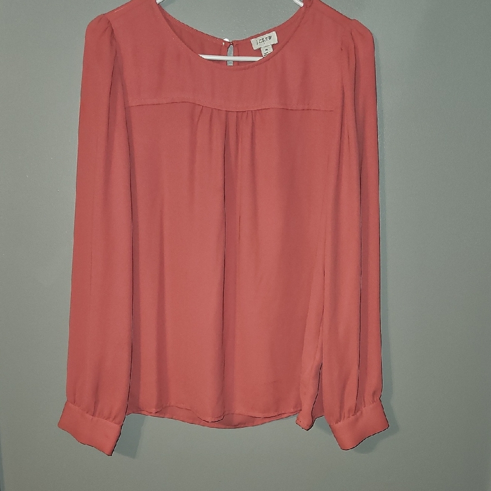 J. Crew Rust Long Sleeve Blouse